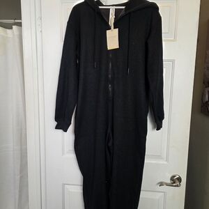 Fabletics Black Hooded Jumpsuit